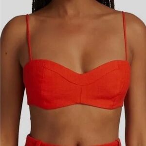 NWT TOVE Red Etta Sleeveless Elasticized Bralette Top in Red Size 8